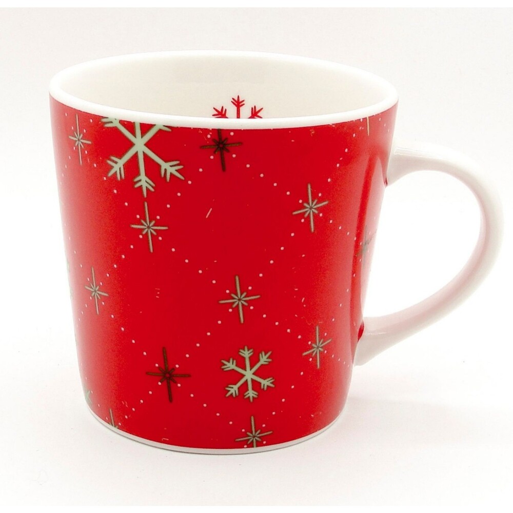 Starbucks Red Snowflake Coffee Tea Mug Cup 2002 Barista Christmas Holiday 16 oz